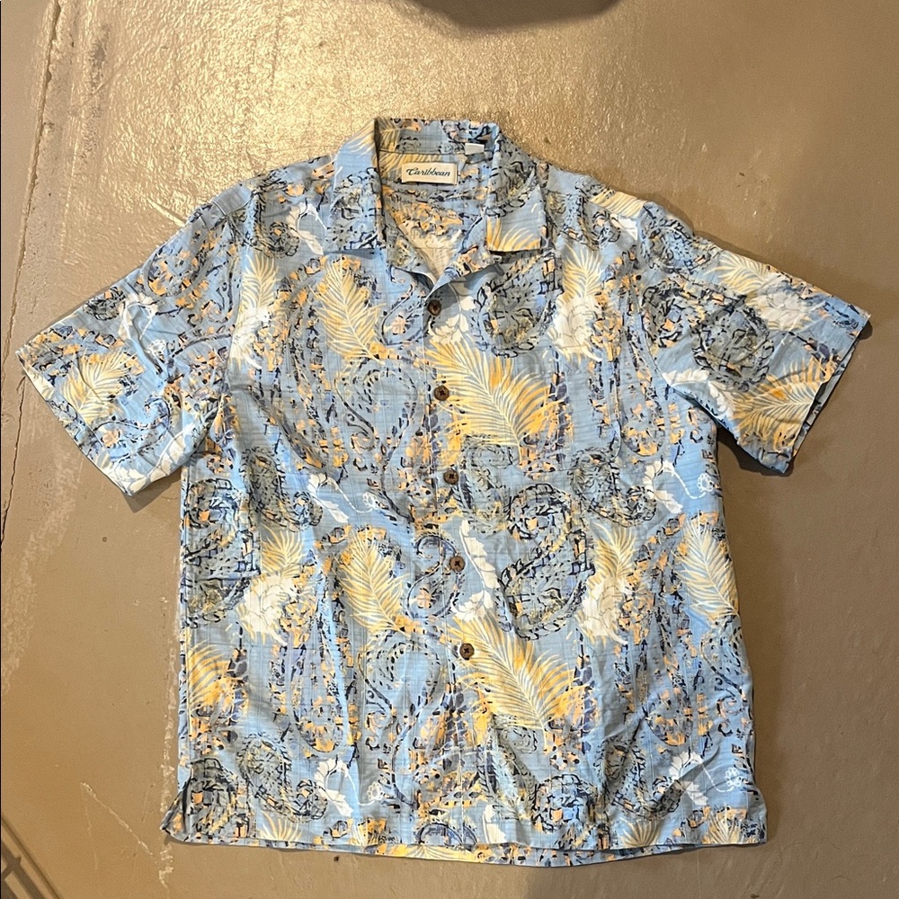 Tommy Bahama Style Camp Collar Shirt - Size Medium - Brand Caribbean
